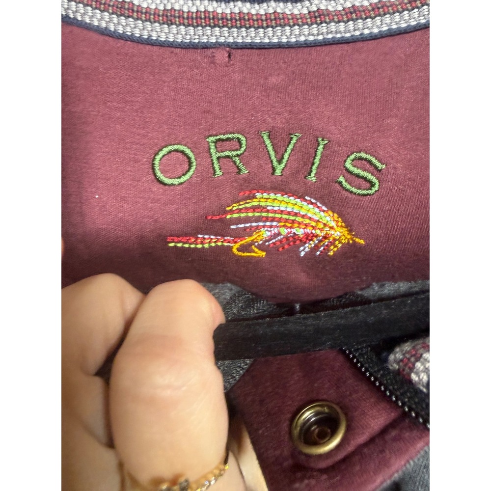 Orvis Mens XL Quarter Zip Pullover Sweatshirt Gray Mock Neck‎ Fly Fishing Lure - Picture 6 of 7